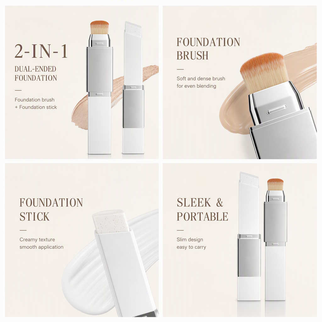 🥳2026 HOT SALE🥳💞50K+ SOLD! 💄✨ 50% OFF! 2-in-1 High Coverage Foundation Stick – creamy matte finish, conceals blemishes & redness, dual-ended for seamless blending. Flawless skin in one swipe! 🛡️💚
