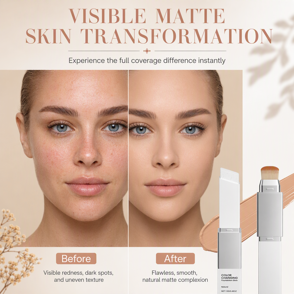 🥳2026 HOT SALE🥳💞50K+ SOLD! 💄✨ 50% OFF! 2-in-1 High Coverage Foundation Stick – creamy matte finish, conceals blemishes & redness, dual-ended for seamless blending. Flawless skin in one swipe! 🛡️💚