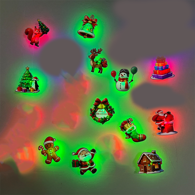 🥳2026 HOT SALE🥳💞50K+ SOLD! 🎄✨ 50% OFF! LED Christmas Light-Up Wall Decals – built-in LED, pre-installed batteries, 12/24/36pcs. Peel & stick festive glow for walls & windows! 🎅💡