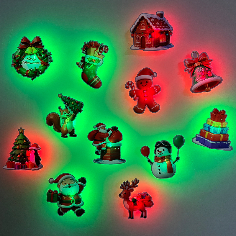 🥳2026 HOT SALE🥳💞50K+ SOLD! 🎄✨ 50% OFF! LED Christmas Light-Up Wall Decals – built-in LED, pre-installed batteries, 12/24/36pcs. Peel & stick festive glow for walls & windows! 🎅💡
