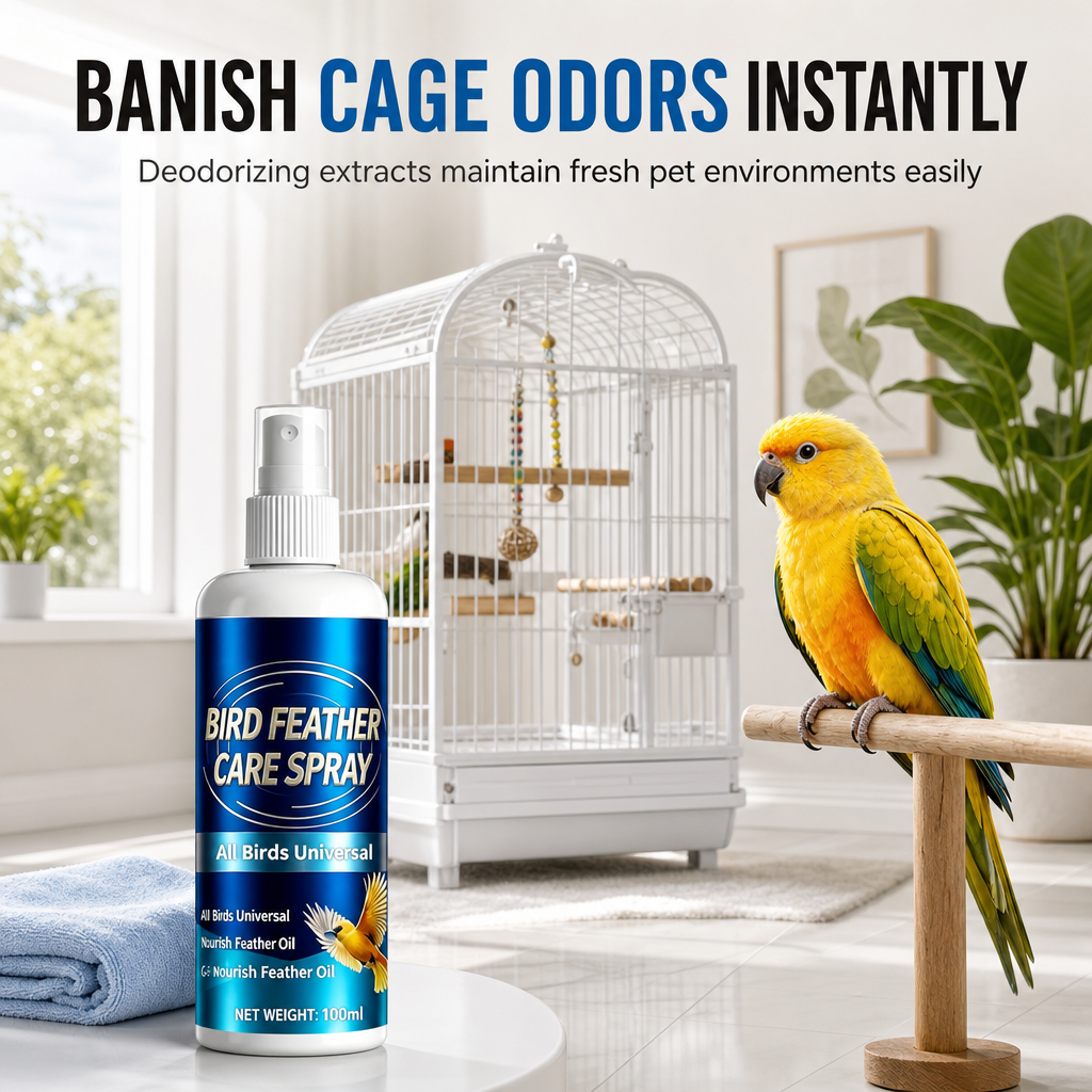 🥳2026 HOT SALE🥳💞50K+ SOLD! 🐦✨ 50% OFF! Bird Feather Care & Deodorizing Spray – hydrates dry feathers, restores shine, banishes cage odours. Gentle daily care! 🛡️💚