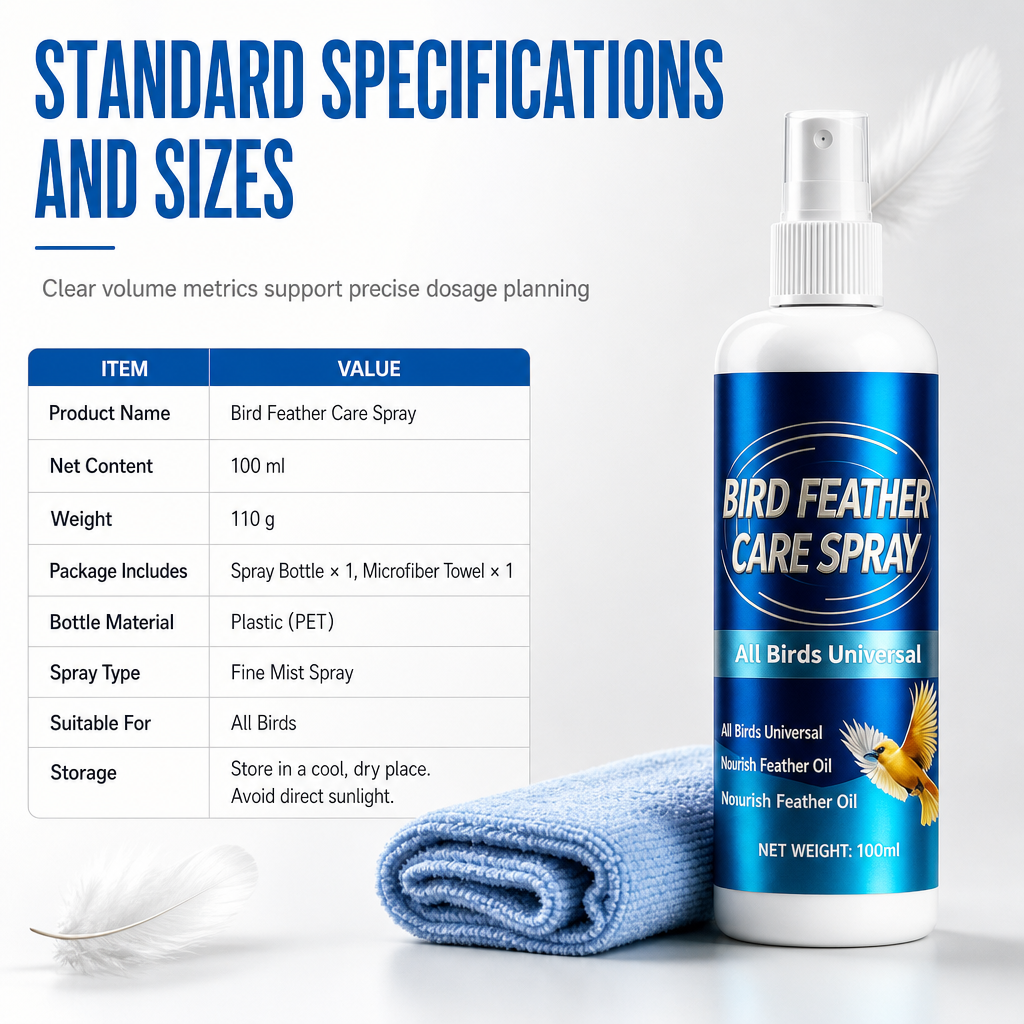 🥳2026 HOT SALE🥳💞50K+ SOLD! 🐦✨ 50% OFF! Bird Feather Care & Deodorizing Spray – hydrates dry feathers, restores shine, banishes cage odours. Gentle daily care! 🛡️💚