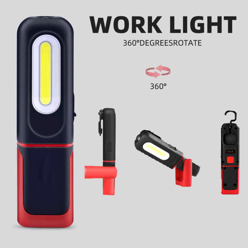 🥳2026 HOT SALE🥳💞50K+ SOLD! 🔦🧲 50% OFF! Rechargeable COB LED Work Light – 350lm, magnetic base & 360° rotation. Hands-free for repairs & camping! 🛡️💪