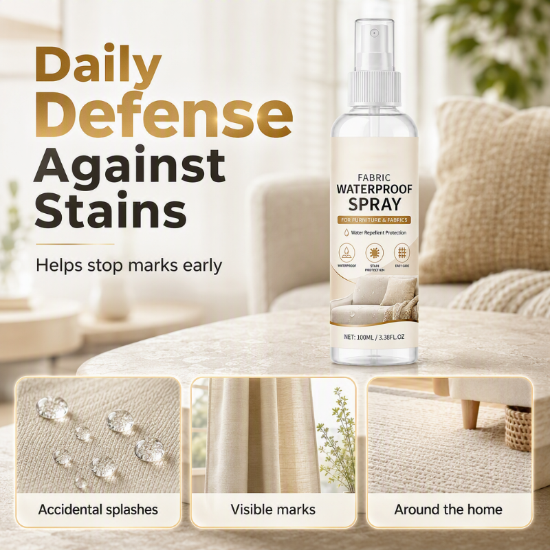 🥳2026 HOT SALE🥳💞50K+ SOLD! 💧🛡️ 50% OFF! Waterproof Fabric Spray – fast-drying invisible barrier repels water & stains on sofas, curtains & rugs. Keep fabrics fresh & clean! 🏠✅