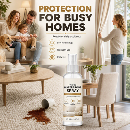 🥳2026 HOT SALE🥳💞50K+ SOLD! 💧🛡️ 50% OFF! Waterproof Fabric Spray – fast-drying invisible barrier repels water & stains on sofas, curtains & rugs. Keep fabrics fresh & clean! 🏠✅