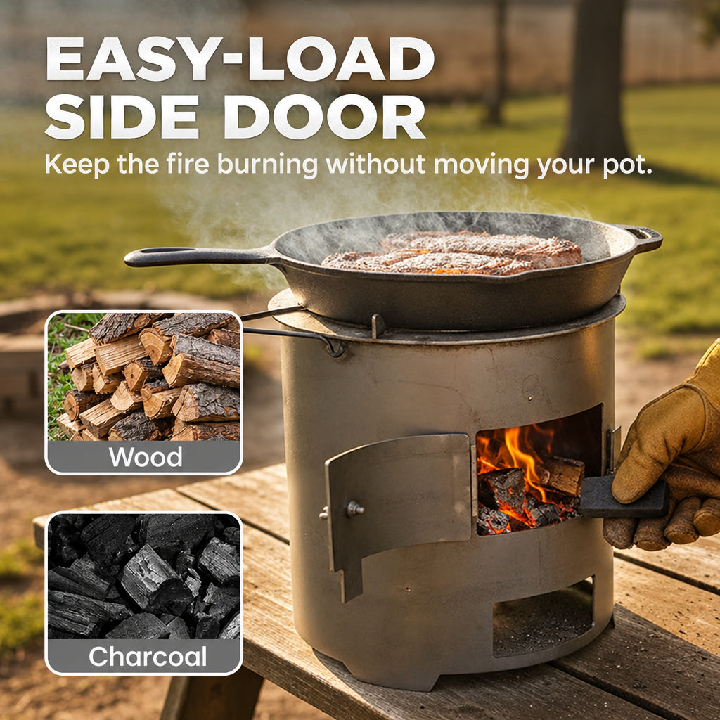 🥳2026 HOT SALE🥳💞50K+ SOLD! 🔥🍳 50% OFF! Portable Multi-Functional Stove – efficient combustion, cook & heat, durable metal, easy carry. Perfect for camping & patio! 🏕️💪