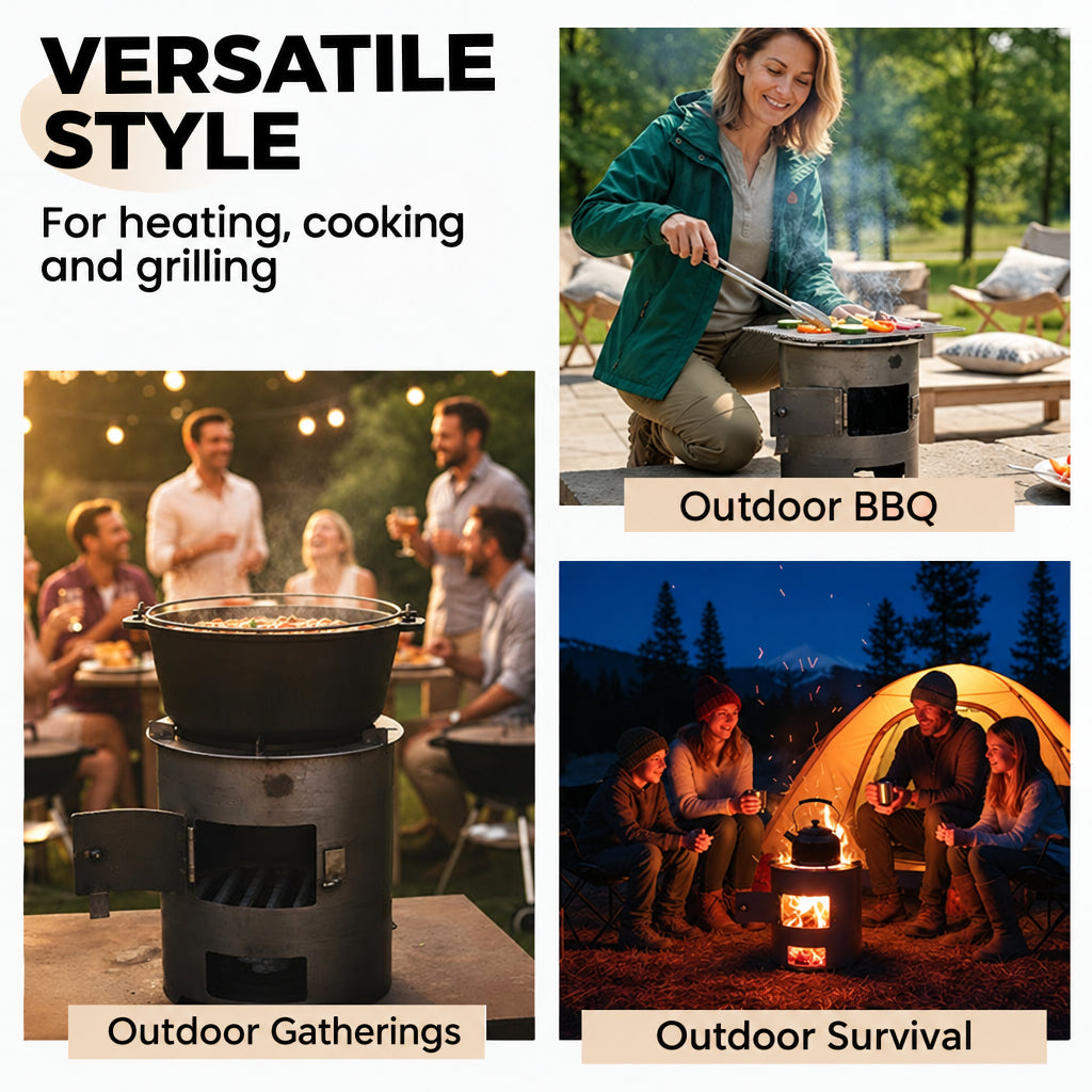 🥳2026 HOT SALE🥳💞50K+ SOLD! 🔥🍳 50% OFF! Portable Multi-Functional Stove – efficient combustion, cook & heat, durable metal, easy carry. Perfect for camping & patio! 🏕️💪
