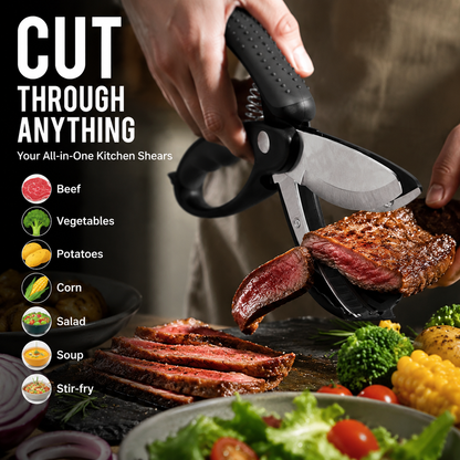 🥳2026 HOT SALE🥳💞50K+ SOLD! ✂️🥗 50% OFF! Multifunctional Kitchen Scissors – food-grade stainless steel, double-layer blades, ergonomic grip. Cut veg, fruit & herbs with no chopping board! 🏠✅