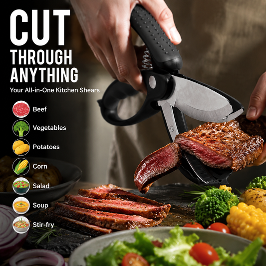 🥳2026 HOT SALE🥳💞50K+ SOLD! ✂️🥗 50% OFF! Multifunctional Kitchen Scissors – food-grade stainless steel, double-layer blades, ergonomic grip. Cut veg, fruit & herbs with no chopping board! 🏠✅