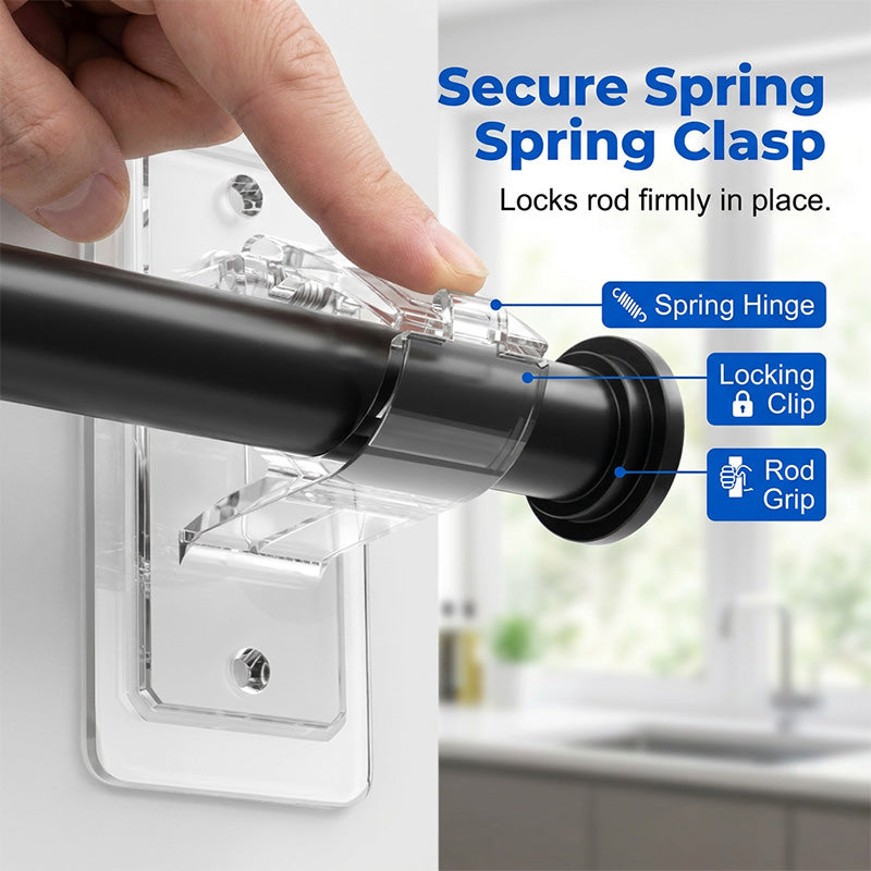 🥳2026 HOT SALE🥳💞50K+ SOLD!♻💎 Heavy-Duty Self-Adhesive Rod Brackets – no drilling, damage-free, holds up to 7.7kg. Invisible & secure for curtains! 🏠✅