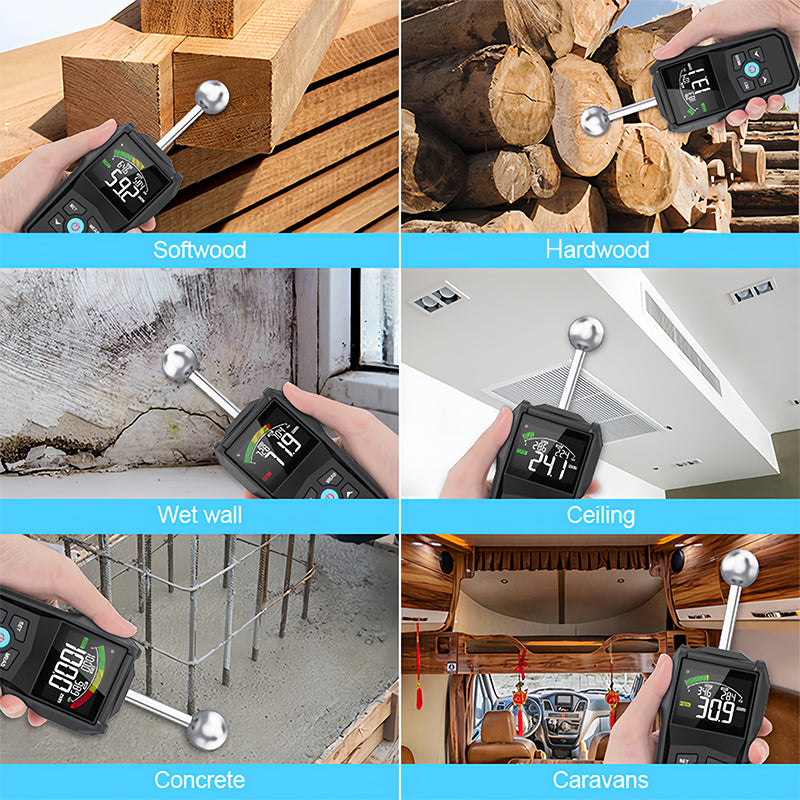 🥳2026 HOT SALE🥳💞50K+ SOLD! 📏💧 50% OFF! Pinless Moisture Meter – non-destructive detection for walls, wood & concrete. Color LCD, WET/RISK/DRY alarm. Find leaks fast! 🛡️✅