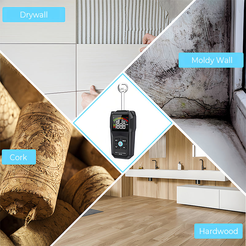 🥳2026 HOT SALE🥳💞50K+ SOLD! 📏💧 50% OFF! Pinless Moisture Meter – non-destructive detection for walls, wood & concrete. Color LCD, WET/RISK/DRY alarm. Find leaks fast! 🛡️✅
