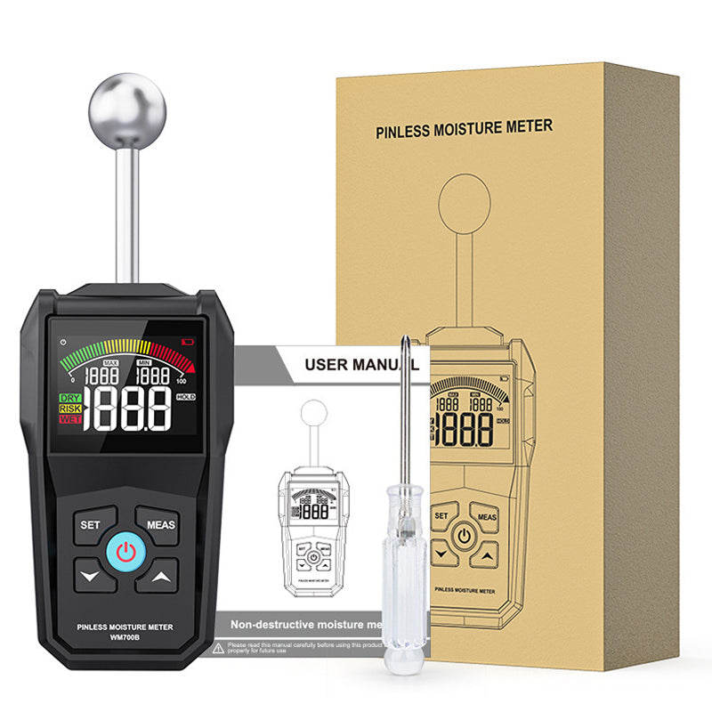 🥳2026 HOT SALE🥳💞50K+ SOLD! 📏💧 50% OFF! Pinless Moisture Meter – non-destructive detection for walls, wood & concrete. Color LCD, WET/RISK/DRY alarm. Find leaks fast! 🛡️✅