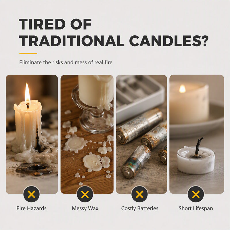 🥳2026 HOT SALE🥳💞50K+ SOLD! 🕯️🔋 50% OFF! Rechargeable Flameless LED Tea Lights – multi-charging base, remote dimmer & timer, 30-40h glow. Safe, cosy ambience! 🏠💚