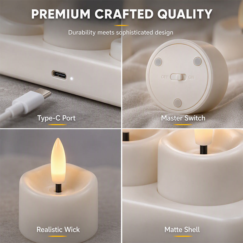 🥳2026 HOT SALE🥳💞50K+ SOLD! 🕯️🔋 50% OFF! Rechargeable Flameless LED Tea Lights – multi-charging base, remote dimmer & timer, 30-40h glow. Safe, cosy ambience! 🏠💚