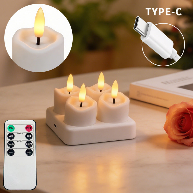 🥳2026 HOT SALE🥳💞50K+ SOLD! 🕯️🔋 50% OFF! Rechargeable Flameless LED Tea Lights – multi-charging base, remote dimmer & timer, 30-40h glow. Safe, cosy ambience! 🏠💚
