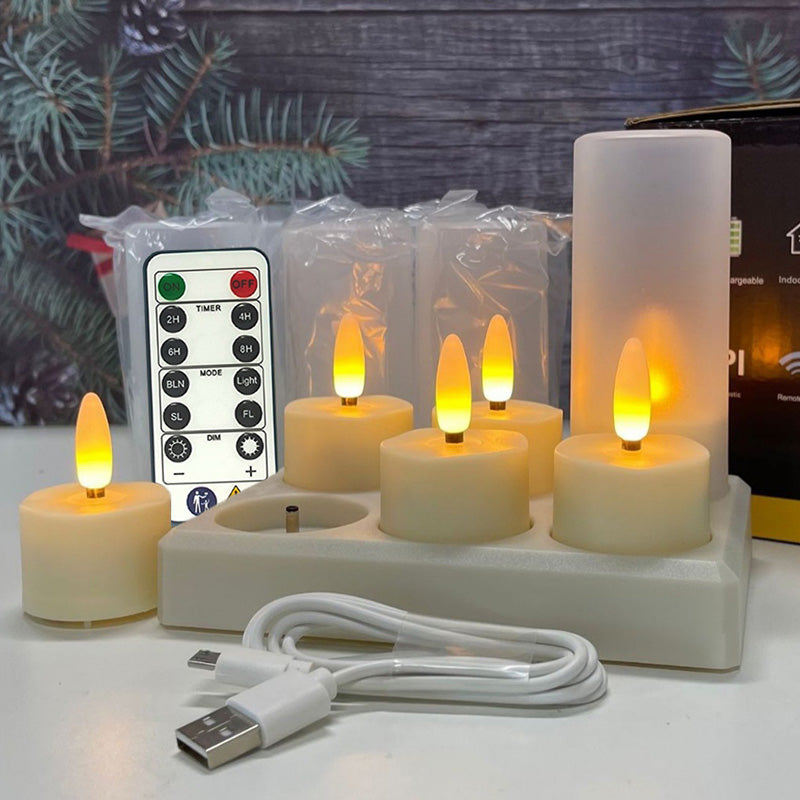 🥳2026 HOT SALE🥳💞50K+ SOLD! 🕯️🔋 50% OFF! Rechargeable Flameless LED Tea Lights – multi-charging base, remote dimmer & timer, 30-40h glow. Safe, cosy ambience! 🏠💚