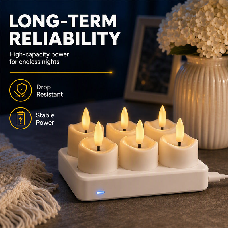 🥳2026 HOT SALE🥳💞50K+ SOLD! 🕯️🔋 50% OFF! Rechargeable Flameless LED Tea Lights – multi-charging base, remote dimmer & timer, 30-40h glow. Safe, cosy ambience! 🏠💚