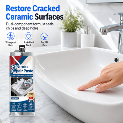 🥳2026 HOT SALE🥳💞50K+ SOLD! 🛁🧱 Ceramic Tile Repair Paste – quick-drying epoxy fills cracks & chips, waterproof for sinks, tiles & marble. Restore like new! 🛠️✅