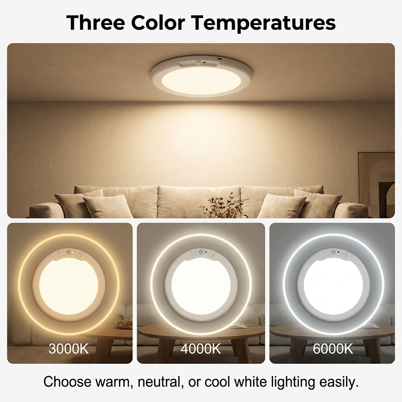 🥳2026 HOT SALE🥳💞50K+ SOLD! 💡✨ 50% OFF! Rechargeable Motion Sensor Ceiling Light – wireless, auto on/off, 3 colour temperatures & remote control. Light only when you need it! 🛡️✅