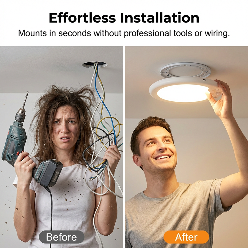 🥳2026 HOT SALE🥳💞50K+ SOLD! 💡✨ 50% OFF! Rechargeable Motion Sensor Ceiling Light – wireless, auto on/off, 3 colour temperatures & remote control. Light only when you need it! 🛡️✅