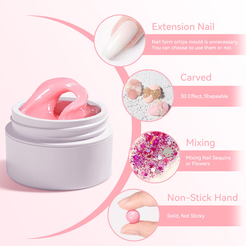 🥳2026 HOT SALE🥳💞50K+ SOLD! 💅✨ 50% OFF! Solid Nail Extension Builder Gel – no-flow cream formula, doesn’t stick to hands, easy DIY extensions. Eco-friendly, strong adhesion, long-lasting. For beginners & pros! 💖✅