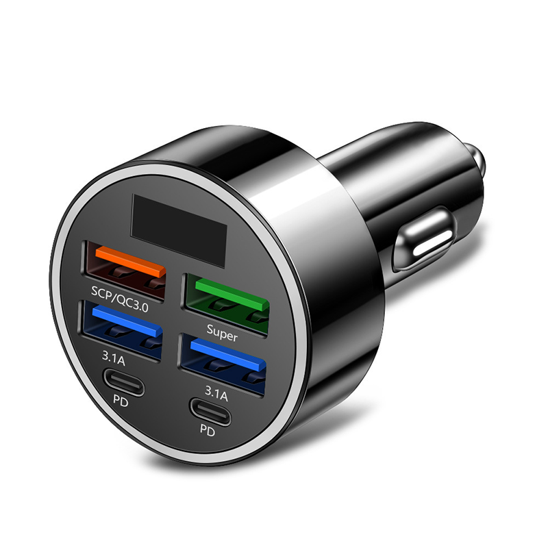 🥳2026 HOT SALE🥳💞50K+ SOLD! 🚗⚡ 6-In-1 Car Fast Phone Charger with Voltage Display – triple-speed charging, real-time voltage monitoring, smart chip protection. Universal fit for cars, SUVs & trucks! 🛡️✅