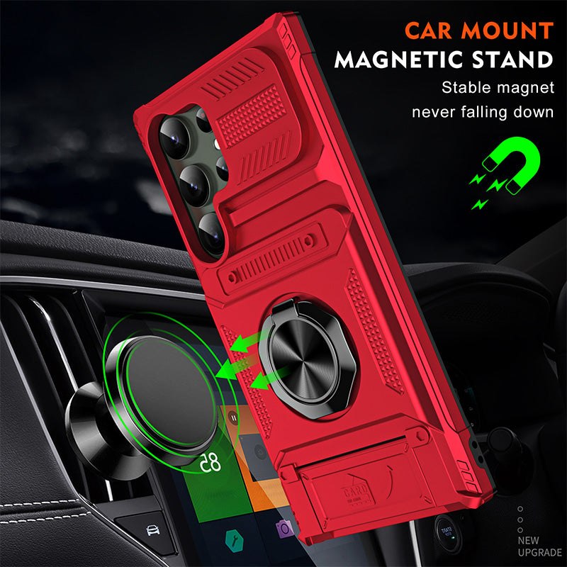 🥳2026 HOT SALE🥳💞50K+ SOLD! 📱💳 50% OFF! Samsung Phone Case with Card Holder & Magnetic Ring Stand – 360° rotation, car mount compatible, anti-slip grip. Fits S25/S24/S23 series! 🛡️✅