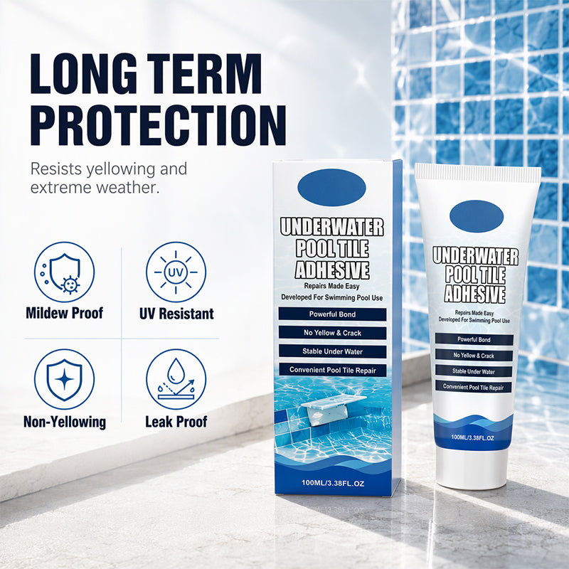 🥳2026 HOT SALE🥳💞50K+ SOLD! 💧🔧 50% OFF! High Strength Underwater Pool Tile Adhesive – bonds instantly underwater, no draining or pro help needed. Waterproof, crack-resistant & durable. Fix pool tiles fast! 🛡️✅
