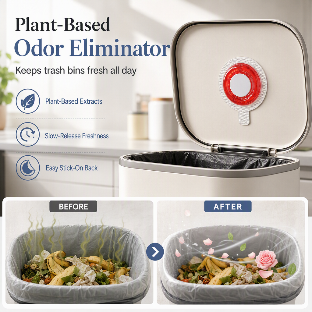 🥳2026 HOT SALE🥳💞50K+ SOLD! 🗑️🌿 50% OFF! Plant Extract Trash Can Deodorizer – natural enzymes break down odors, breathable membrane keeps bins fresh. Rose, jasmine & lavender! ✨✅
