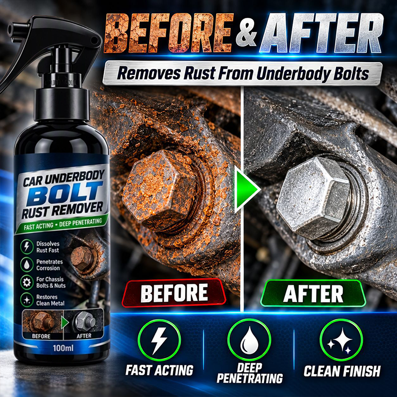 🥳2026 HOT SALE🥳💞50K+ SOLD! 🔧🚗 50% OFF! Quick Acting Rust Remover Spray – dissolves rust fast, penetrates deep into chassis bolts & nuts. Easy 3-step, restores metal! 🛡️✅