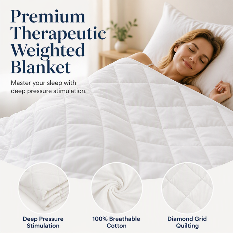 🥳2026 HOT SALE🥳💞50K+ SOLD! 🌙💤 50% OFF! Premium Breathable Quilted Weighted Blanket – deep pressure calm, diamond grid quilting, breathable cotton. Sleep deeper, wake refreshed! 🛡️💚