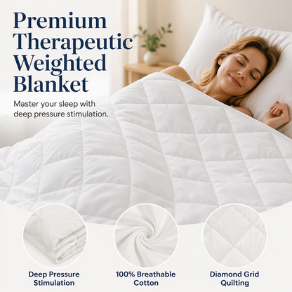 🥳2026 HOT SALE🥳💞50K+ SOLD! 🌙💤 50% OFF! Premium Breathable Quilted Weighted Blanket – deep pressure calm, diamond grid quilting, breathable cotton. Sleep deeper, wake refreshed! 🛡️💚