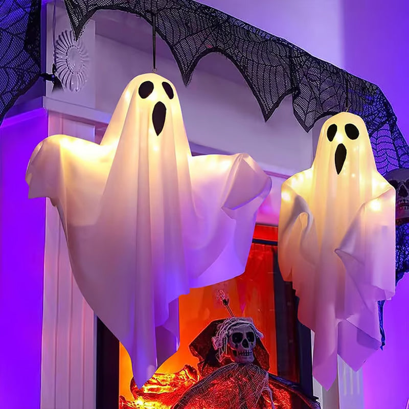 🥳2026 HOT SALE🥳💞50K+ SOLD! 👻🎃 50% OFF! Glowing Ghost Chandelier – dynamic light effects, weatherproof & battery operated. Spooky Halloween party decor! 🛡️✅