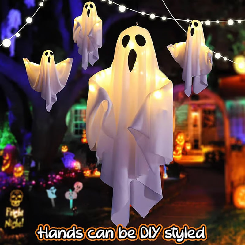 🥳2026 HOT SALE🥳💞50K+ SOLD! 👻🎃 50% OFF! Glowing Ghost Chandelier – dynamic light effects, weatherproof & battery operated. Spooky Halloween party decor! 🛡️✅