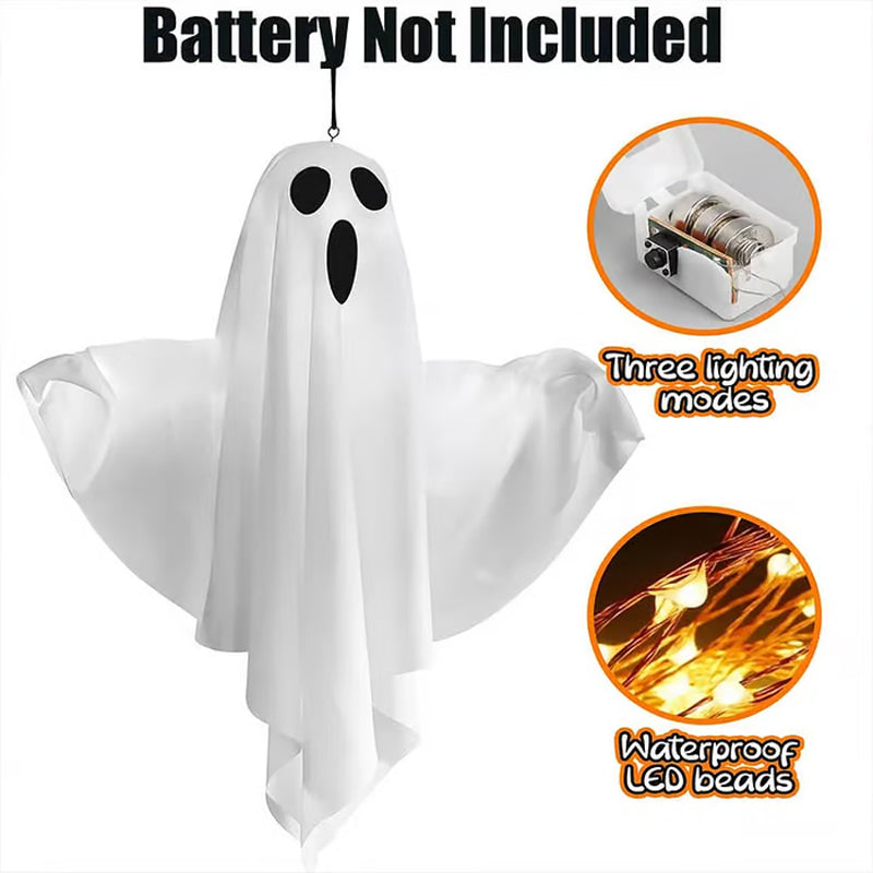 🥳2026 HOT SALE🥳💞50K+ SOLD! 👻🎃 50% OFF! Glowing Ghost Chandelier – dynamic light effects, weatherproof & battery operated. Spooky Halloween party decor! 🛡️✅