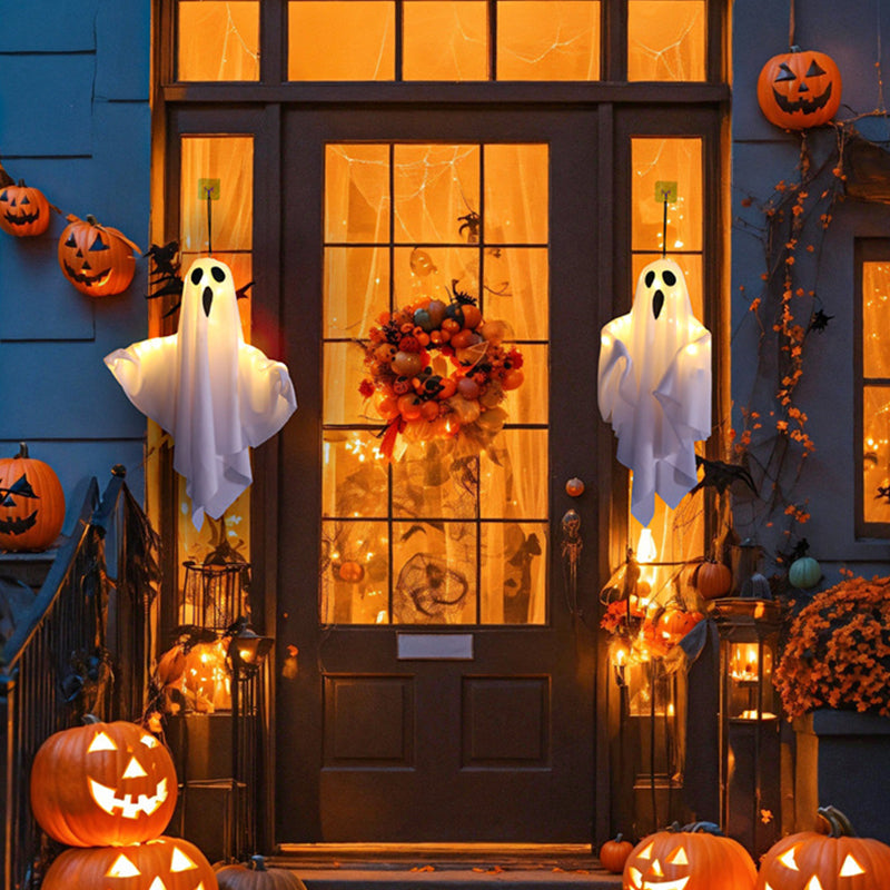 🥳2026 HOT SALE🥳💞50K+ SOLD! 👻🎃 50% OFF! Glowing Ghost Chandelier – dynamic light effects, weatherproof & battery operated. Spooky Halloween party decor! 🛡️✅