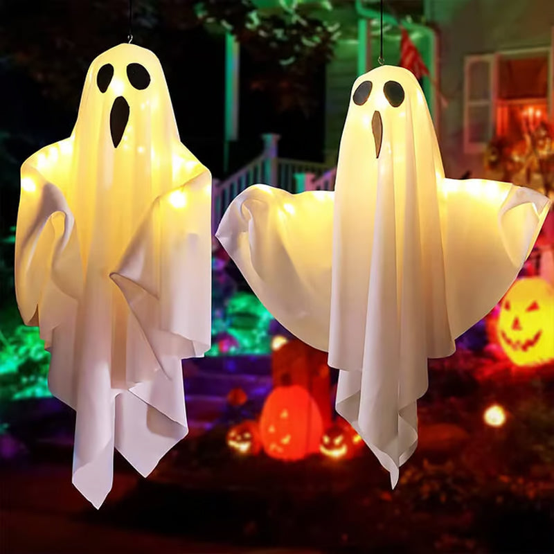 🥳2026 HOT SALE🥳💞50K+ SOLD! 👻🎃 50% OFF! Glowing Ghost Chandelier – dynamic light effects, weatherproof & battery operated. Spooky Halloween party decor! 🛡️✅