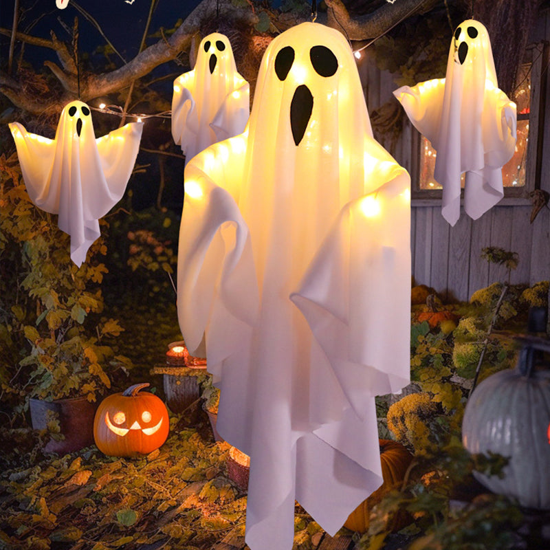 🥳2026 HOT SALE🥳💞50K+ SOLD! 👻🎃 50% OFF! Glowing Ghost Chandelier – dynamic light effects, weatherproof & battery operated. Spooky Halloween party decor! 🛡️✅