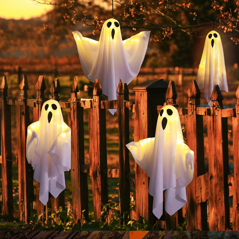 🥳2026 HOT SALE🥳💞50K+ SOLD! 👻🎃 50% OFF! Glowing Ghost Chandelier – dynamic light effects, weatherproof & battery operated. Spooky Halloween party decor! 🛡️✅