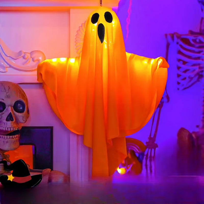 🥳2026 HOT SALE🥳💞50K+ SOLD! 👻🎃 50% OFF! Glowing Ghost Chandelier – dynamic light effects, weatherproof & battery operated. Spooky Halloween party decor! 🛡️✅