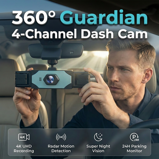 🥳2026 HOT SALE🥳💞50K+ SOLD! 🚗🛡️ 4-Channel Dash Cam – 360° coverage, dual interior lenses, night vision & parking guard. Waterproof rear lens – complete protection for every drive! 📹✅