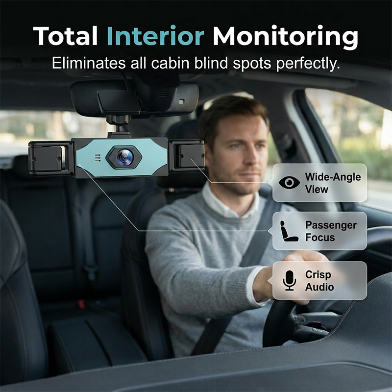 🥳2026 HOT SALE🥳💞50K+ SOLD! 🚗🛡️ 4-Channel Dash Cam – 360° coverage, dual interior lenses, night vision & parking guard. Waterproof rear lens – complete protection for every drive! 📹✅