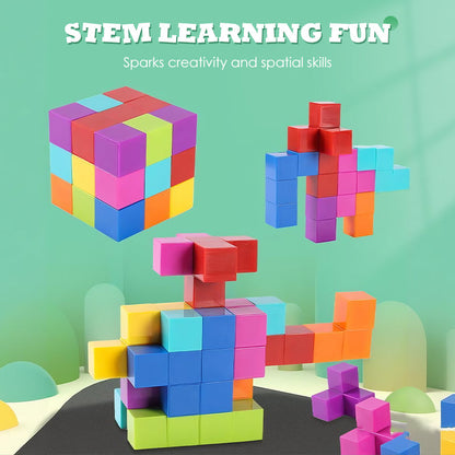 🥳2026 HOT SALE🥳💞50K+ SOLD! 🧲🧩 50% OFF! Magnetic Building Cubes Set – STEM learning, strong magnets, safe ABS, smooth edges. Sparks creativity & family fun! 🛡️💪