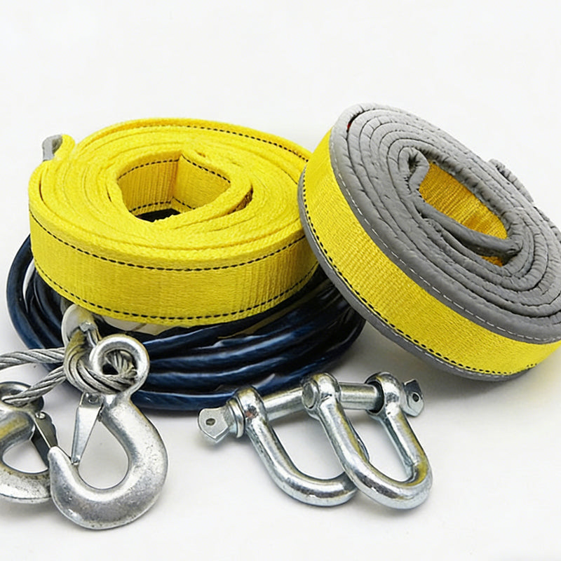 🥳2026 HOT SALE🥳💞50K+ SOLD! 🚙💪 8-Ton Tow Rope with U-Shackle Hooks – heavy-duty, reflective striping, forged hooks. Safe towing for cars, SUVs & light trucks! 🛡️✅