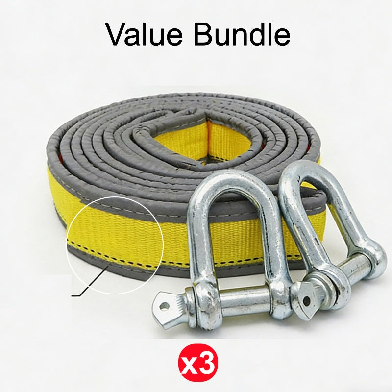 🥳2026 HOT SALE🥳💞50K+ SOLD! 🚙💪 8-Ton Tow Rope with U-Shackle Hooks – heavy-duty, reflective striping, forged hooks. Safe towing for cars, SUVs & light trucks! 🛡️✅