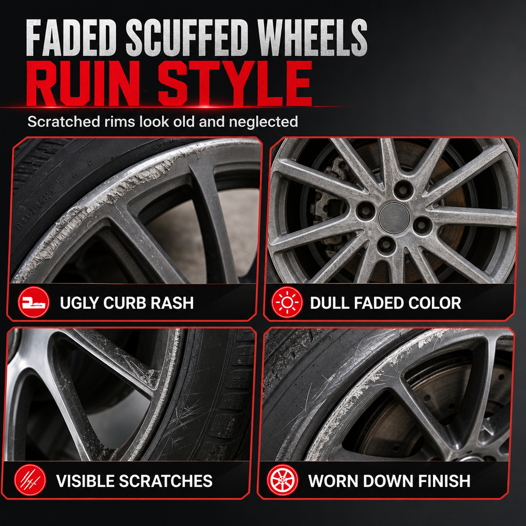 🥳2026 HOT SALE🥳💞50K+ SOLD! 🚗✨ 50% OFF! Car Wheel Touch Up with Detail Brush – restores glossy black rims, precision brush for streak-free finish. Heat & road-salt resistant! 🔧💪