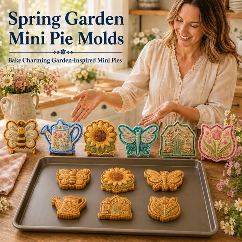🥳2026 HOT SALE🥳💞50K+ SOLD! 🥧🌸 Floral Pie Press Mold – deep-cut sunflower design presses crisp details, easy release & reusable. Create beautiful mini pies for brunch, parties & gifts! 🛡️💚