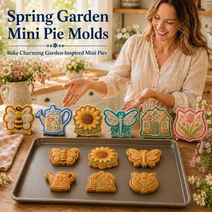 🥳2026 HOT SALE🥳💞50K+ SOLD! 🥧🌸 Floral Pie Press Mold – deep-cut sunflower design presses crisp details, easy release & reusable. Create beautiful mini pies for brunch, parties & gifts! 🛡️💚