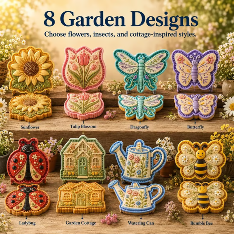 🥳2026 HOT SALE🥳💞50K+ SOLD! 🥧🌸 Floral Pie Press Mold – deep-cut sunflower design presses crisp details, easy release & reusable. Create beautiful mini pies for brunch, parties & gifts! 🛡️💚